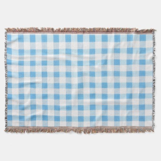 Baby Blue Gingham Deken (Voorkant)