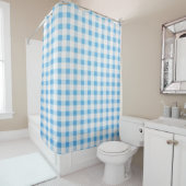 Baby Blue Gingham Douchegordijn (In situ)