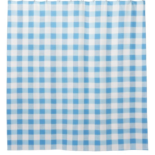 Baby Blue Gingham Douchegordijn (Voorkant)