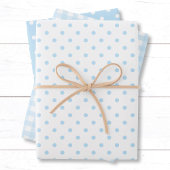 Baby Blue Gingham en Polka Dots gemengd patroon. Inpakpapier Vel