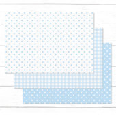 Baby Blue Gingham en Polka Dots gemengd patroon. Inpakpapier Vel