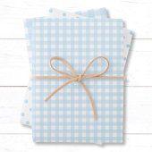 Baby Blue Gingham Gift Wraps met country Charme. Inpakpapier Vel