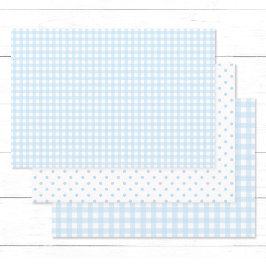 Baby Blue Gingham Gift Wraps met country Charme. Inpakpapier Vel