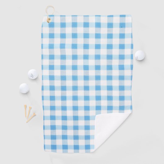 Baby Blue Gingham Golfhanddoek (Insitu)