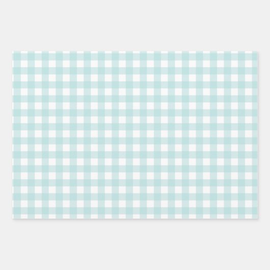 baby blue gingham inpakpapier vel (Voorkant 2)
