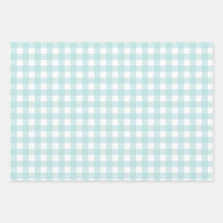 baby blue gingham inpakpapier vel