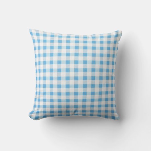 Baby Blue Gingham Kussen (Voorkant)