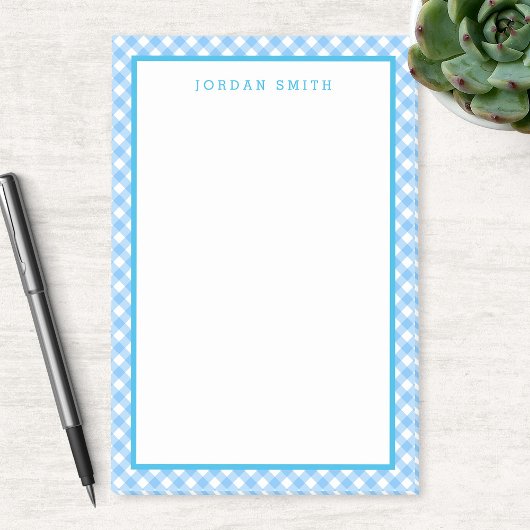 Baby Blue Gingham met Border Post-it® Notes