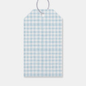 Baby Blue Gingham One Lucky Duck Ballon Verjaardag Cadeaulabel (Achterkant)