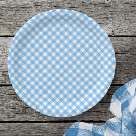 Baby Blue Gingham Paper Bord