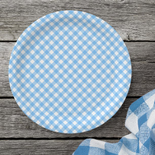 Baby Blue Gingham Paper Bord