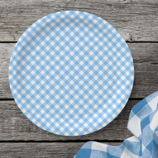 Baby Blue Gingham Paper Bord