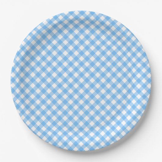 Baby Blue Gingham Paper Bord (Voorkant)