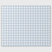 Baby Blue Gingham Patroon Cadeaupapier (Vlak)