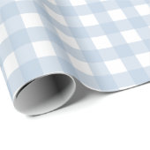 Baby Blue Gingham Patroon Cadeaupapier (Rol Hoek)