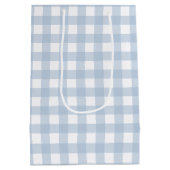 Baby Blue Gingham Patroon Medium Cadeauzakje (Achterkant)