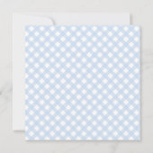 Baby Blue Gingham Pattern Baby shower Invitation Kaart (Achterkant)