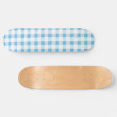 Baby Blue Gingham Persoonlijk Skateboard (Horizontaal)