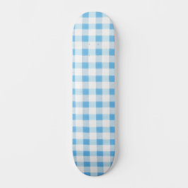 Baby Blue Gingham Persoonlijk Skateboard