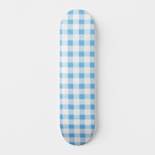 Baby Blue Gingham Persoonlijk Skateboard (Voorkant)