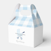 Baby Blue Gingham Pram Baby shower Bedankdoosjes (Voorkant Zijde)