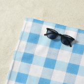 Baby Blue Gingham Strandlaken (In situ)