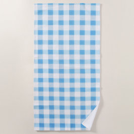 Baby Blue Gingham Strandlaken