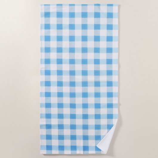 Baby Blue Gingham Strandlaken (Voorkant)
