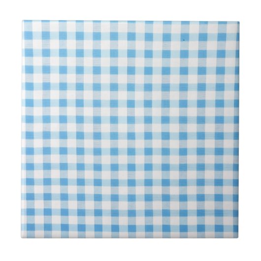 Baby Blue Gingham Tegeltje (Voorkant)