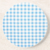Baby Blue Gingham Zandsteen Onderzetter (Voorkant)