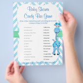 Baby Blue Giraffe Baby Boy Shower - Game Flyer (Hand)