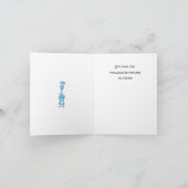 Baby Blue Giraffe Baby shower Bedankkaart (Binnen)