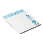 Baby Blue Giraffe Baby shower Thema Notitieblok (Schuin)