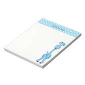 Baby Blue Giraffe Baby shower Thema Notitieblok (Linkerzijde)