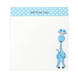 Baby Blue Giraffe Baby shower Thema Notitieblok