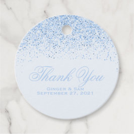 Baby Blue Glitter Bedankjes Labels