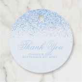 Baby Blue Glitter Bedankjes Labels (Achterkant)