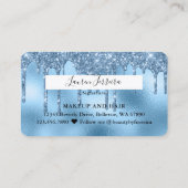 Baby Blue Glitter Drippings Girly Faux Debit Card Visitekaartje