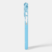 Baby Blue Glitter Drips Glam Signature Case-Mate iPhone Case (Achterkant / Links)