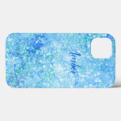 Baby Blue Glitter Elegant Case-Mate iPhone Case (Achterkant (horizontaal))