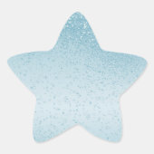 Baby Blue Glitter Ster Sticker (Voorkant)