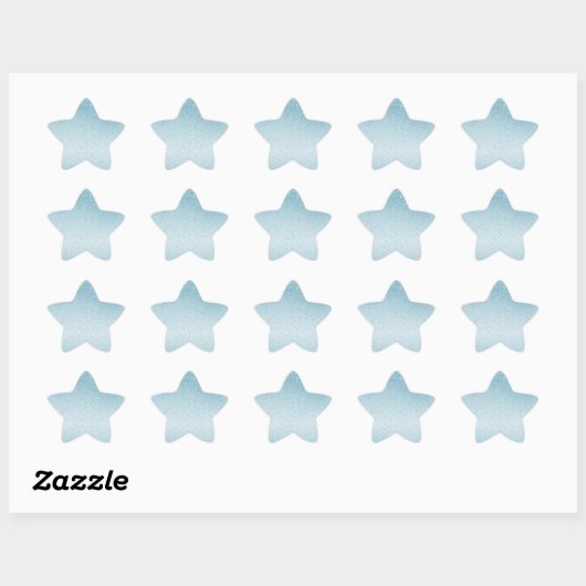 Baby Blue Glitter Ster Sticker (Vel)
