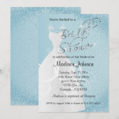 Baby Blue Glitter Vrijgezellenfeest Kaart (Voorkant / Achterkant)