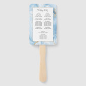 Baby Blue Gold Agaat huwelijksprogramma Handwaaier (Achterkant)