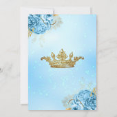 Baby Blue Gold Floral Tiara Quinceanera Kaart (Achterkant)