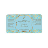 Baby Blue gold foil damask dropper bottle label (Voorkant)
