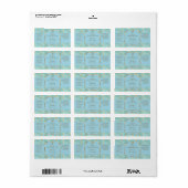 Baby Blue gold foil damask dropper bottle label (Full Sheet)