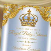 Baby Blue Gold Prince Baby Douche Uitnodigingen