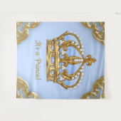 Baby Blue Gold Prince Extra Grote Baby Achtergrond Wandkleed (Voorkant (horizontaal))