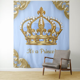 Baby Blue Gold Prince Extra Grote Baby Achtergrond Wandkleed